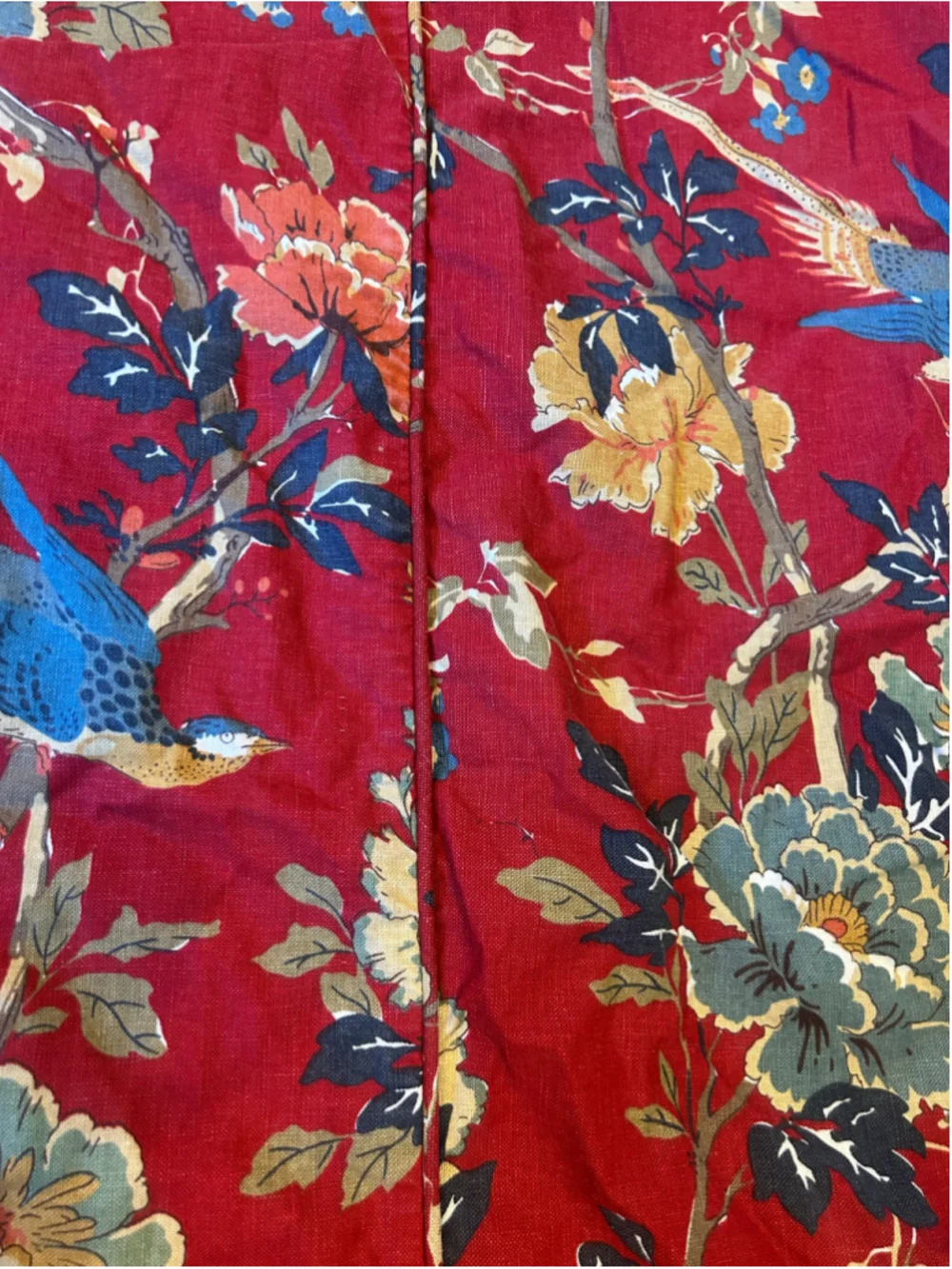 Pottery Barn Linen Cotton Duvet Cover Full Queen Floral Birds Romantic 86x86